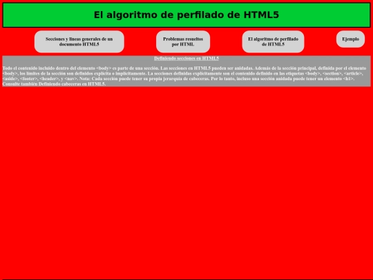 El algoritmo de perfilado de HTML5 screenshot