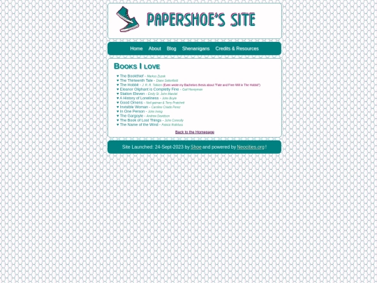 about/books screenshot