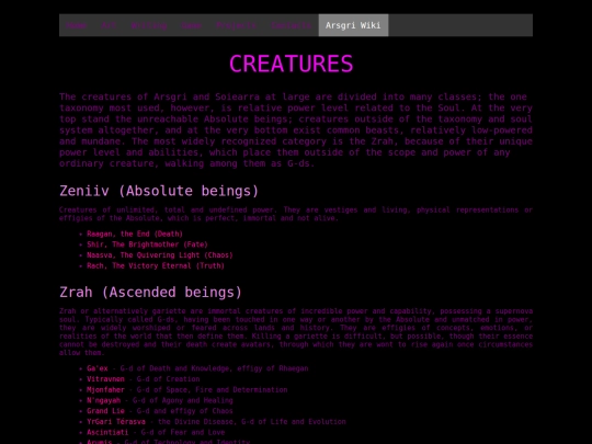 wiki/creatures screenshot
