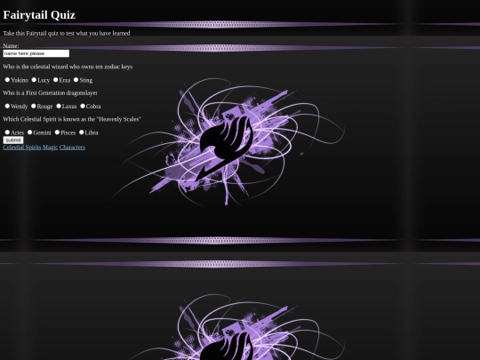 Final Assignment Fall semester/Fairytailquiz screenshot