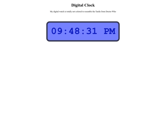 Semester 2 Javascript/DigitalClock screenshot