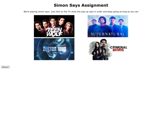 Semester 2 Javascript/simonsays screenshot