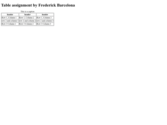 Tables screenshot