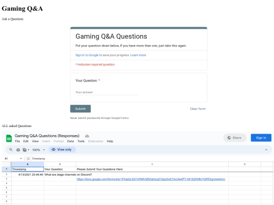 Questions screenshot
