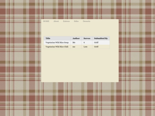 entrees screenshot