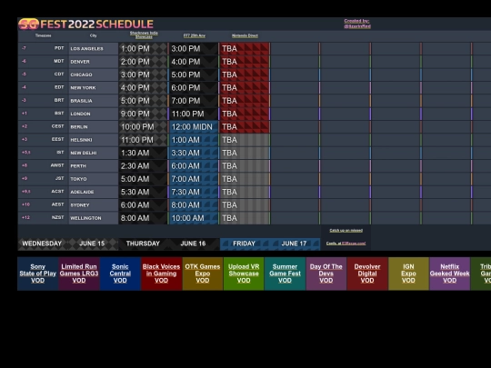 schedule screenshot