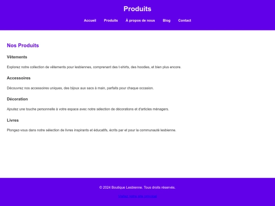 Produits screenshot