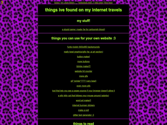 links screenshot
