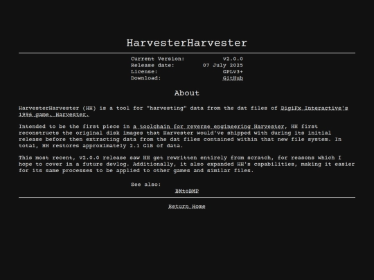 projects/harvesterharvester screenshot