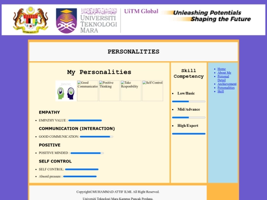Personalities screenshot