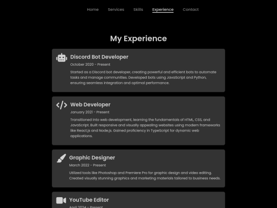 experience screenshot