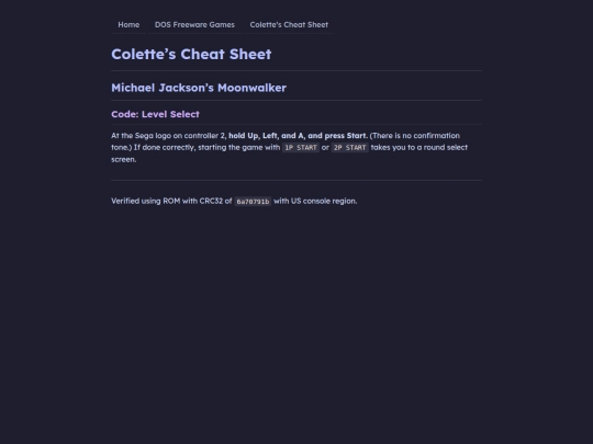 cheatsheet/michael-jacksons-moonwalker screenshot
