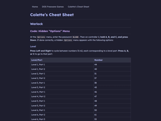 cheatsheet/warlock screenshot