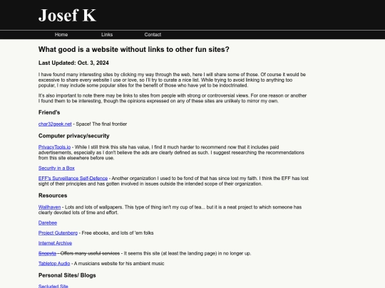 links screenshot