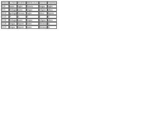 horario screenshot
