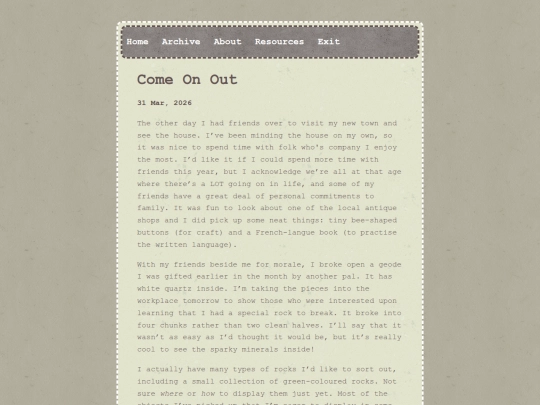 posts/2026-03-31-Come-On-Out screenshot
