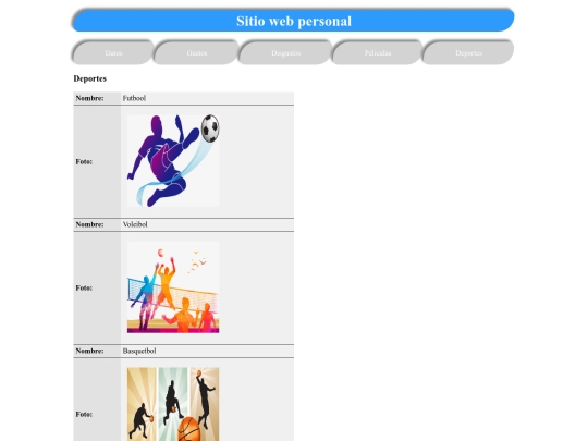 Actividades/Act2/Deportes screenshot