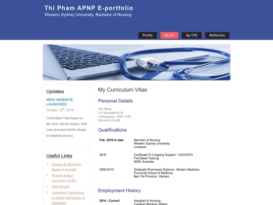 CV screenshot