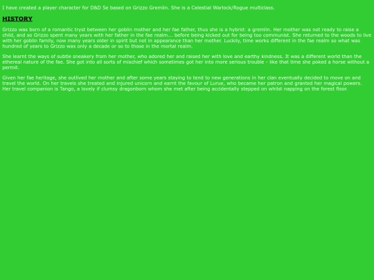 PAGE dnd screenshot