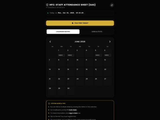 CalendarHFC screenshot