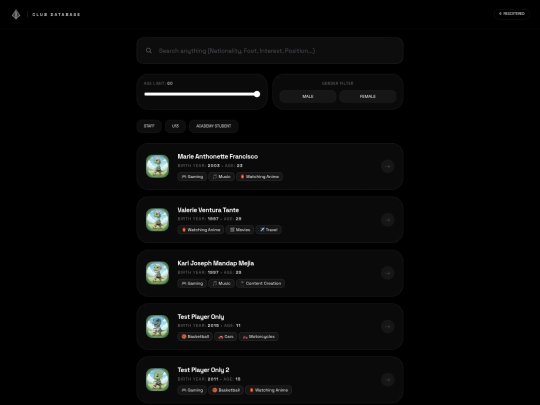 ClubDB screenshot