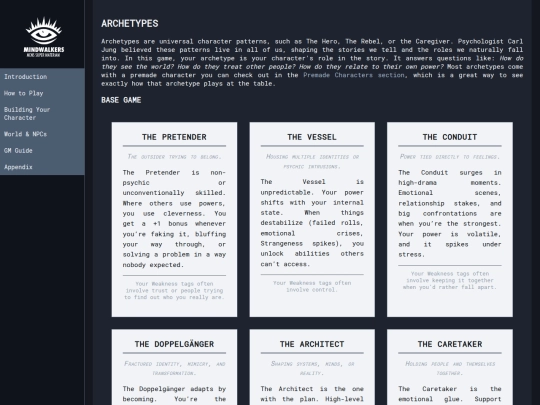 archetypes screenshot