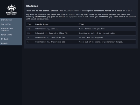 statuses screenshot