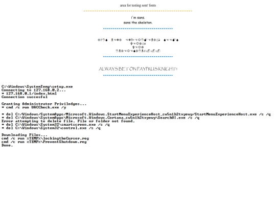 testing/fonts screenshot