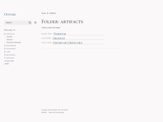 artifacts screenshot