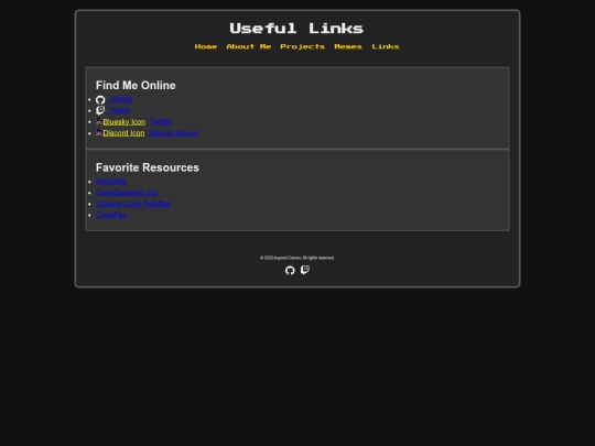 links screenshot