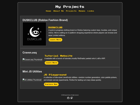 projects screenshot