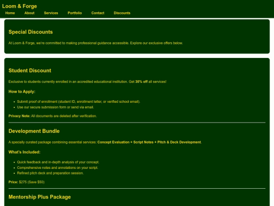 discounts screenshot