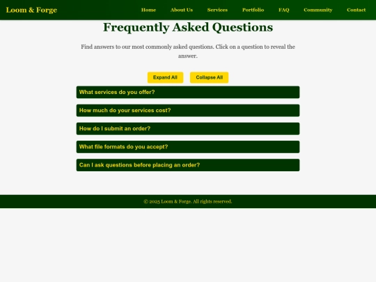 faq screenshot