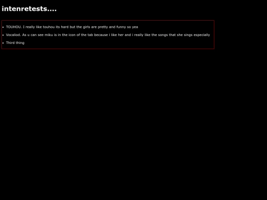 interests screenshot