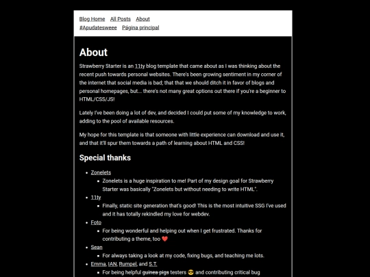 Bloggy/info/about screenshot