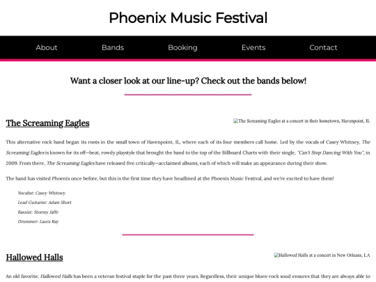 bands screenshot