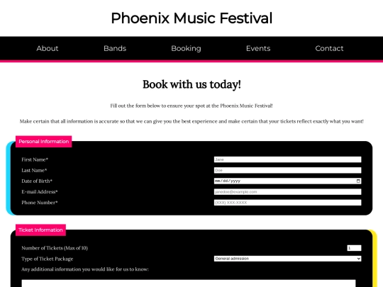 booking screenshot
