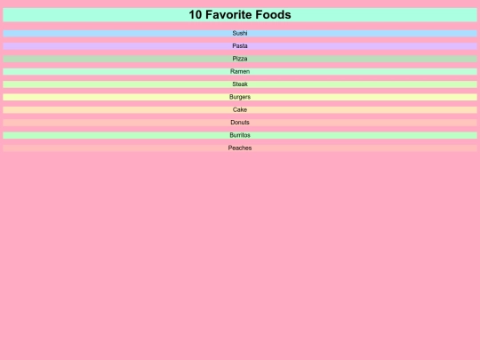 Favorite Foods screenshot