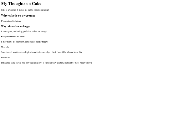 cakewebpage screenshot