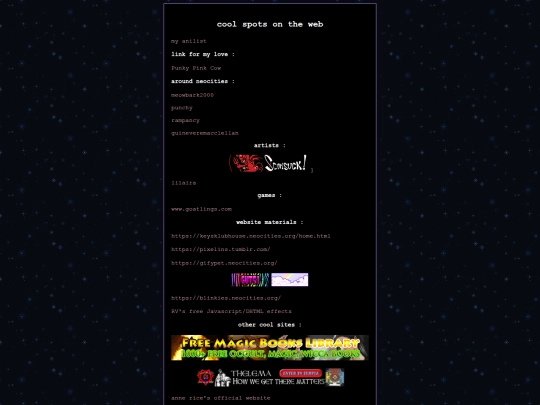 links screenshot