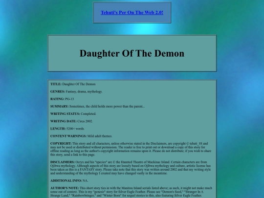 manitouisland/mitales/daughterofthedemon screenshot