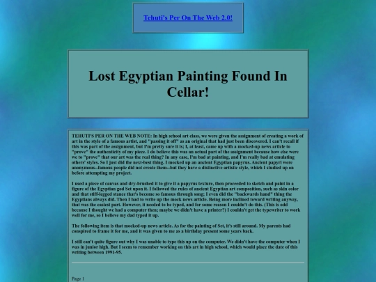 misc/childhood/lostegyptianpaintingfoundincellar screenshot