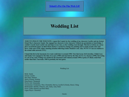 misc/childhood/weddinglist screenshot