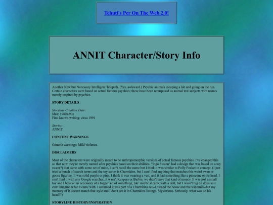 storyinfo/childhoodinfo/annitinfo screenshot