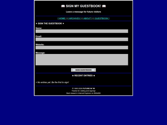 guestbook screenshot