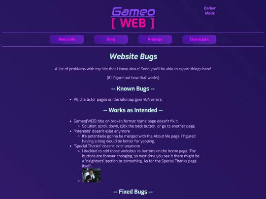 site-bugs screenshot