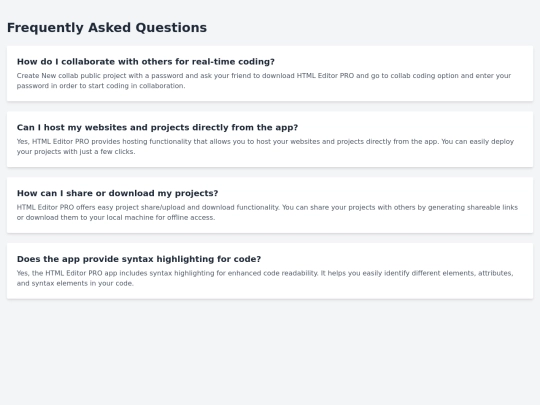faq screenshot