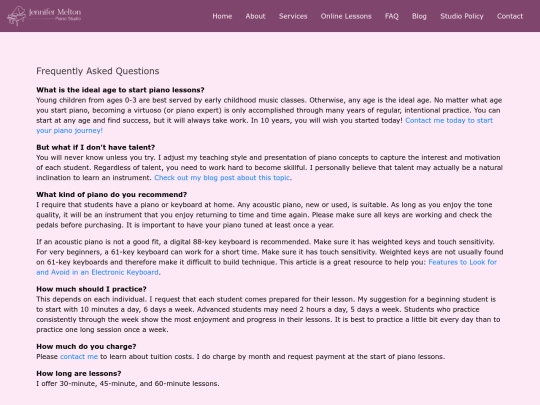 faq screenshot