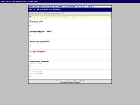 Notices screenshot