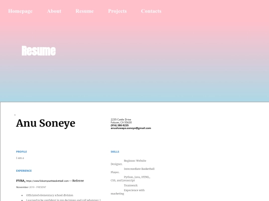 html/resume screenshot